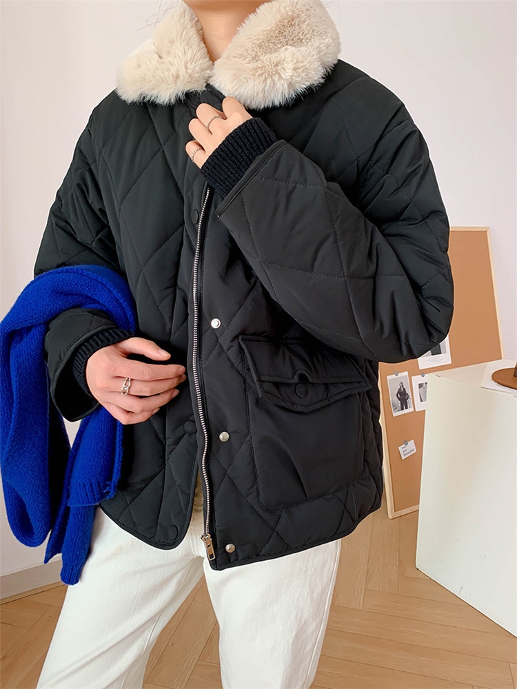 活気少女INSスタイル 暖かい 厚手 カジュアル 毛皮の襟 ダウン コットンジャケット 気質 活気少女INSスタイル 暖かい 厚手 カジュアル 毛皮の襟 ダウン コットンジャケット 気質