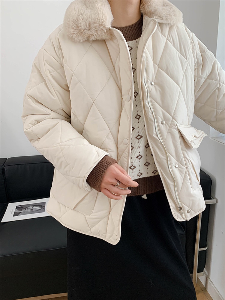 活気少女INSスタイル 暖かい 厚手 カジュアル 毛皮の襟 ダウン コットンジャケット 気質 活気少女INSスタイル 暖かい 厚手 カジュアル 毛皮の襟 ダウン コットンジャケット 気質