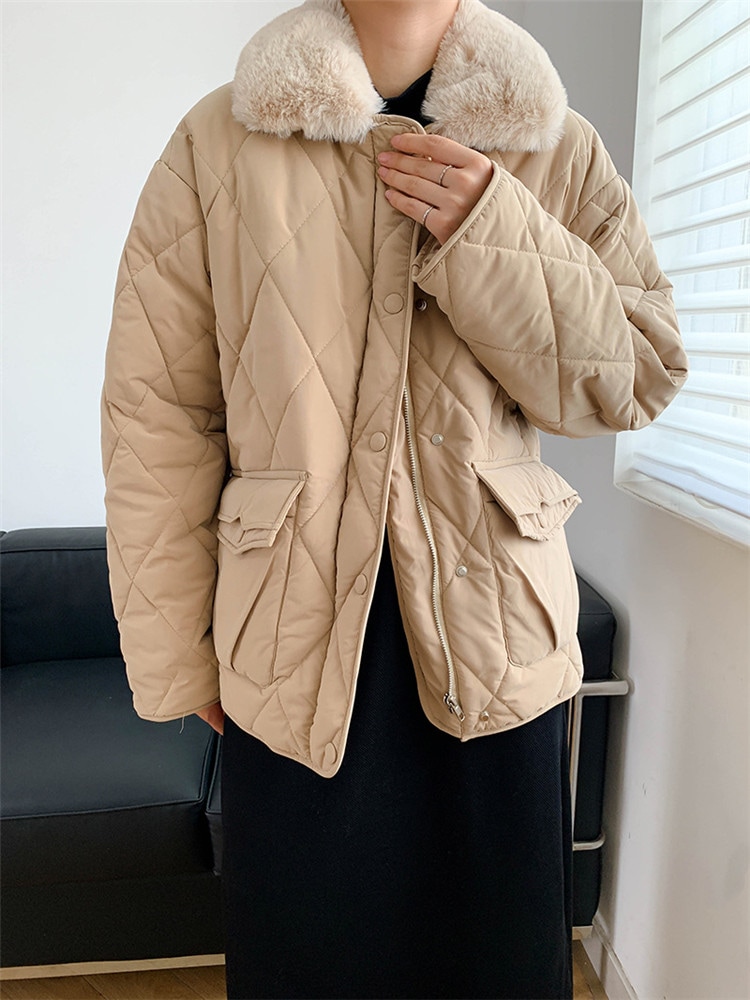 活気少女INSスタイル 暖かい 厚手 カジュアル 毛皮の襟 ダウン コットンジャケット 気質 活気少女INSスタイル 暖かい 厚手 カジュアル 毛皮の襟 ダウン コットンジャケット 気質