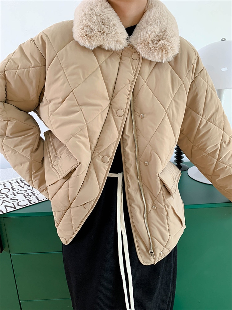 活気少女INSスタイル 暖かい 厚手 カジュアル 毛皮の襟 ダウン コットンジャケット 気質 活気少女INSスタイル 暖かい 厚手 カジュアル 毛皮の襟 ダウン コットンジャケット 気質