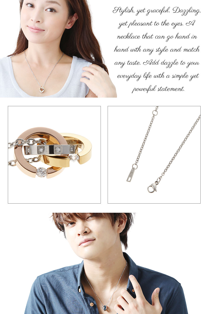 ネックレス メンズ レディース サージカルステンレス製 キュービックジルコニア Zanipolo Terzini ザニポロタルツィーニ お肌に優しい 金属アレルギー対応 トリプルリング ペアネックレス ネックレス メンズ レディース サージカルステンレス製 キュービックジルコニア Zanipolo Terzini ザニポロタルツィーニ お肌に優しい 金属アレルギー対応 トリプルリング ペアネックレス