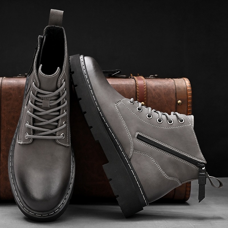 マーティンブーツ 本革の靴の表面 側面ファスナー 24-27cm イギリス風 チェルシーシューズ マーティンブーツ 本革の靴の表面 側面ファスナー 24-27cm イギリス風 チェルシーシューズ