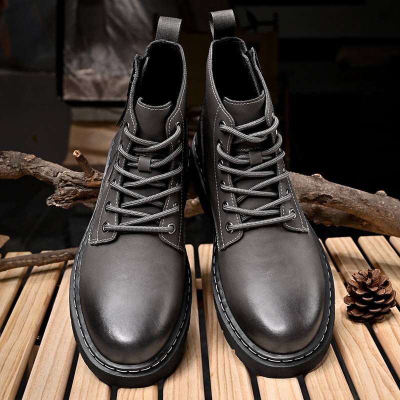 マーティンブーツ 本革の靴の表面 側面ファスナー 24-27cm イギリス風 チェルシーシューズ マーティンブーツ 本革の靴の表面 側面ファスナー 24-27cm イギリス風 チェルシーシューズ