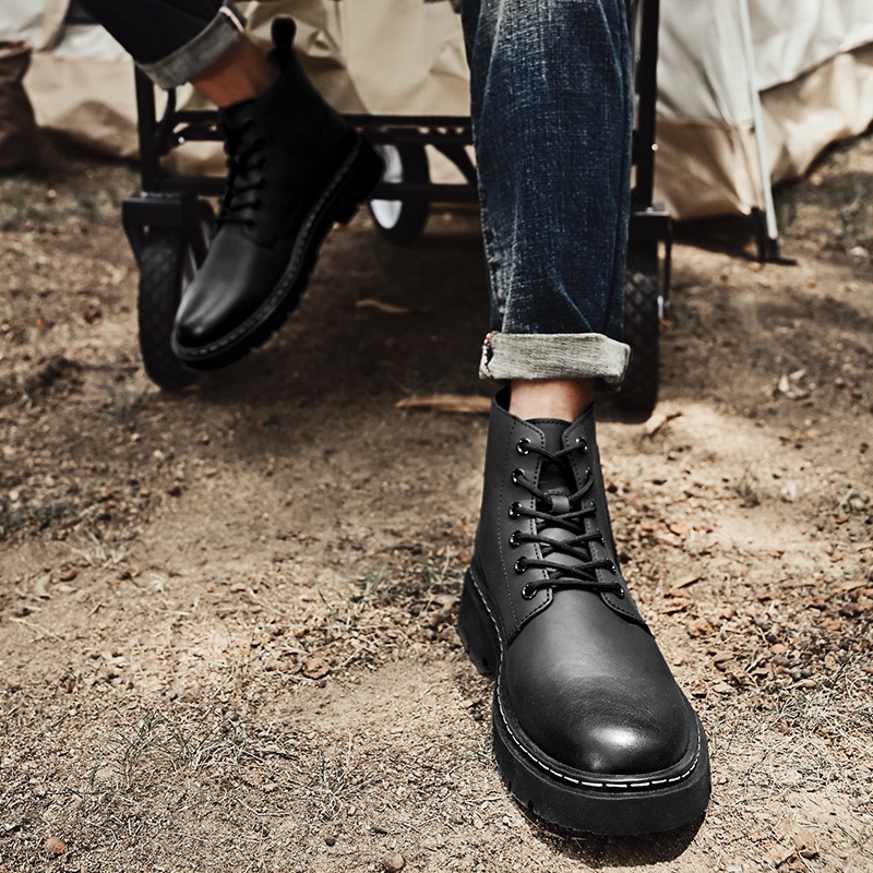 マーティンブーツ 本革の靴の表面 側面ファスナー 24-27cm イギリス風 チェルシーシューズ マーティンブーツ 本革の靴の表面 側面ファスナー 24-27cm イギリス風 チェルシーシューズ