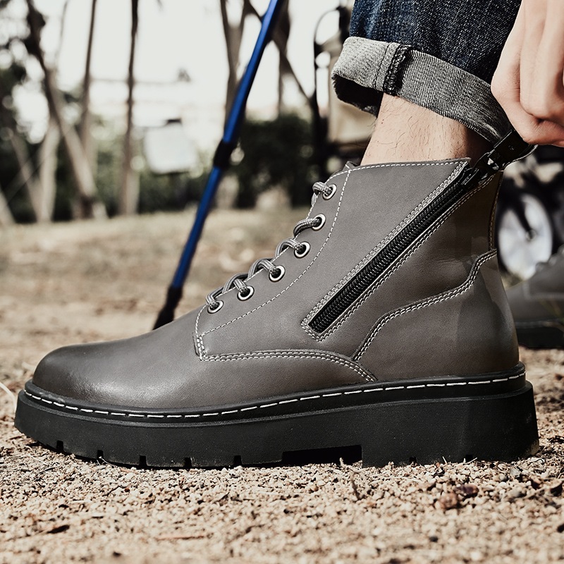 マーティンブーツ 本革の靴の表面 側面ファスナー 24-27cm イギリス風 チェルシーシューズ マーティンブーツ 本革の靴の表面 側面ファスナー 24-27cm イギリス風 チェルシーシューズ