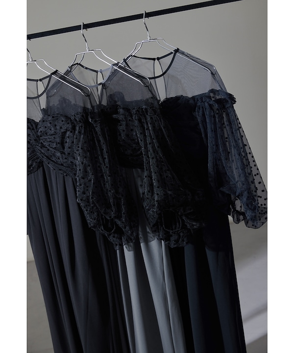 Qoo10 niana フロッキードットパンツドレス 無地 七分