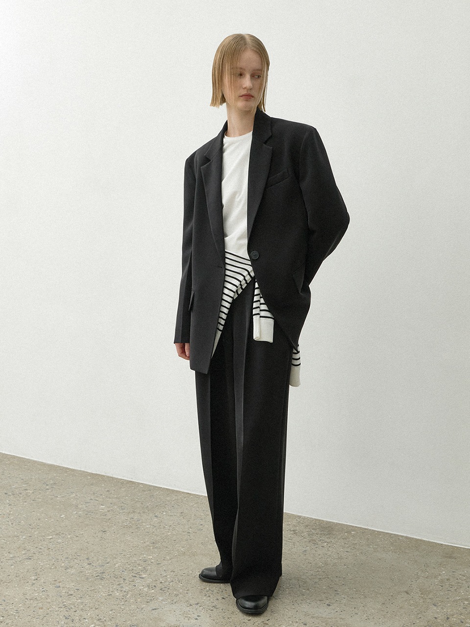 (JK-3015)ESSENTIAL WIDE SET-UP JACKET (JK-3015)ESSENTIAL WIDE SET-UP JACKET