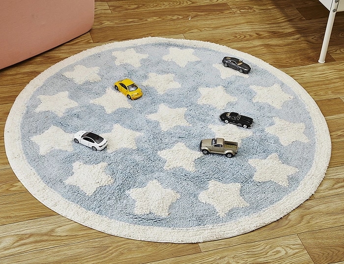 期間限定オファー ベビー マットレス プレイマット 星柄 ベビーベッド クッション 遊びマット マットレス ベビー 寝具 選べるカラー 円形 ラウンドクッション シンプル インテリア 北欧 赤ちゃん