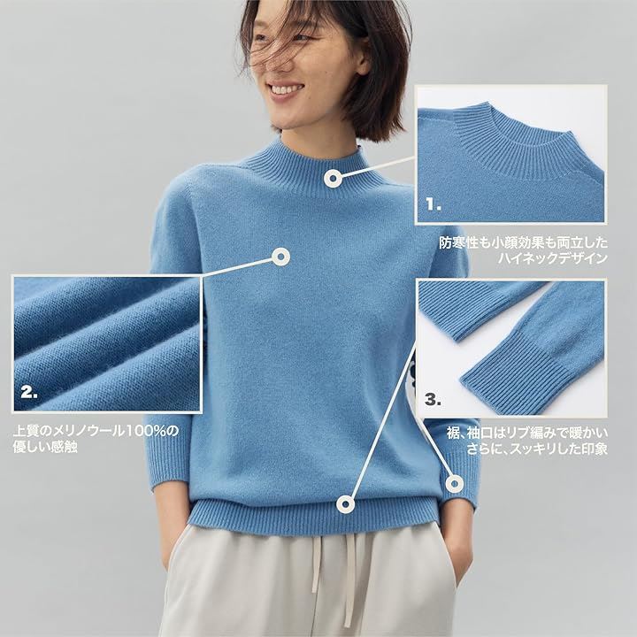 レディース ニット ハイネック 長袖 メリノウール ウール100% シンプル 無地 普段使い 秋 冬 JP アルファベット(クリーム, L) レディース ニット ハイネック 長袖 メリノウール ウール100% シンプル 無地 普段使い 秋 冬 JP アルファベット(クリーム, L)