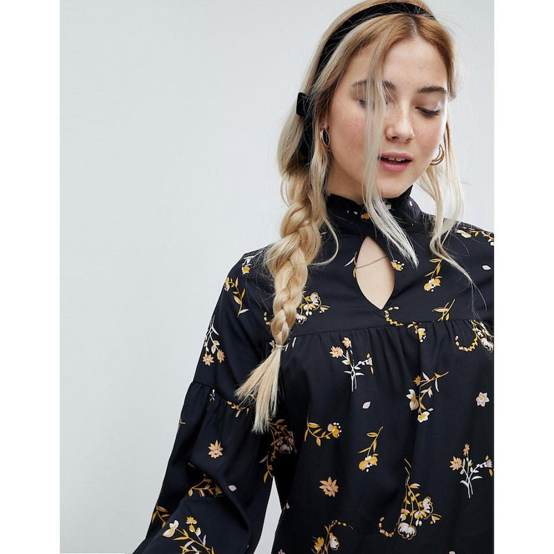 インフルエンス レディース トップス ブラウス・シャツ【Influence High Neck Floral Blouse】Black floral インフルエンス レディース トップス ブラウス・シャツ【Influence High Neck Floral Blouse】Black floral