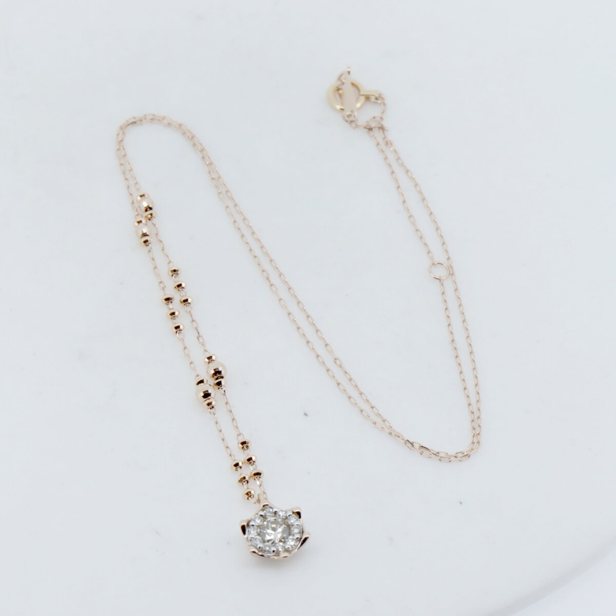 エステール ダイヤモンド ネックレス 0.31ct K18PG(18金 ピンクゴールド)/K18WG(18金 ホワイトゴールド) 質屋出品 エステール ダイヤモンド ネックレス 0.31ct K18PG(18金 ピンクゴールド)/K18WG(18金 ホワイトゴールド) 質屋出品