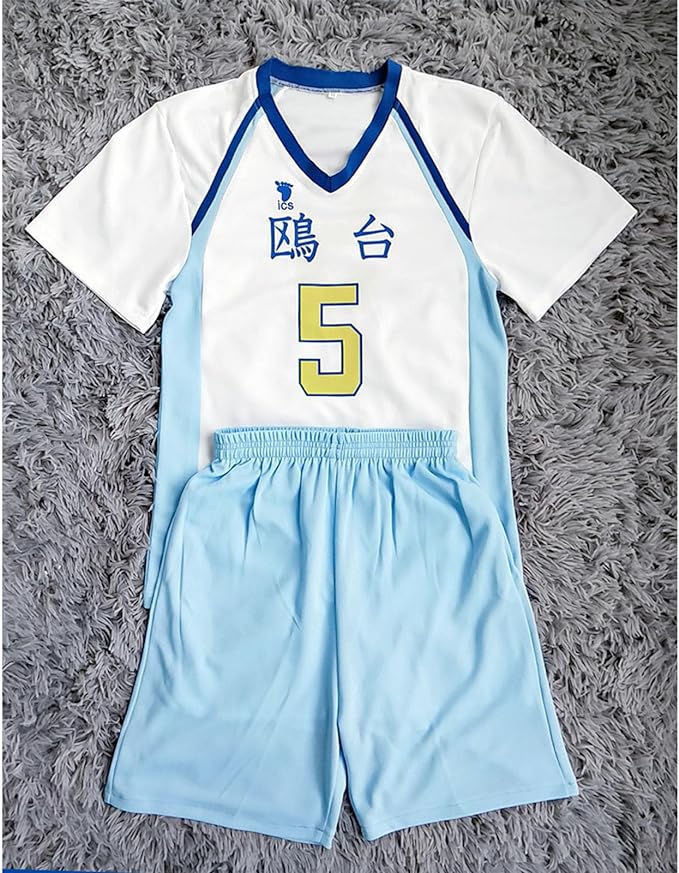 ハイキュー!! コスプレ 衣装 鴎台高校 星海光来 番号5 上下セット シャツ 半袖 仮装 変装 学園祭 文化祭 イベント