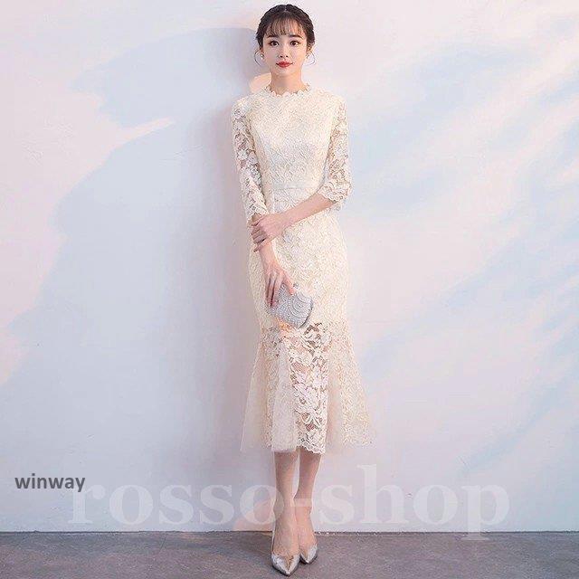 ドレス マーメイドドレス ワイン赤 レースドレス ミモレ丈 結婚式 二次会 お呼ばれ ゲストドレス 総レース 7分袖 緑 パーティードレス 30代 6色 ドレス マーメイドドレス ワイン赤 レースドレス ミモレ丈 結婚式 二次会 お呼ばれ ゲストドレス 総レース 7分袖 緑 パーティードレス 30代 6色