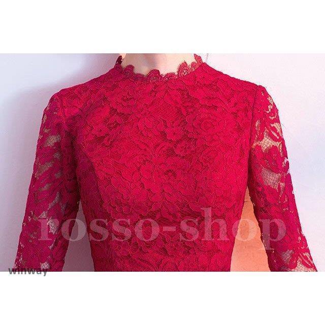 ドレス マーメイドドレス ワイン赤 レースドレス ミモレ丈 結婚式 二次会 お呼ばれ ゲストドレス 総レース 7分袖 緑 パーティードレス 30代 6色 ドレス マーメイドドレス ワイン赤 レースドレス ミモレ丈 結婚式 二次会 お呼ばれ ゲストドレス 総レース 7分袖 緑 パーティードレス 30代 6色