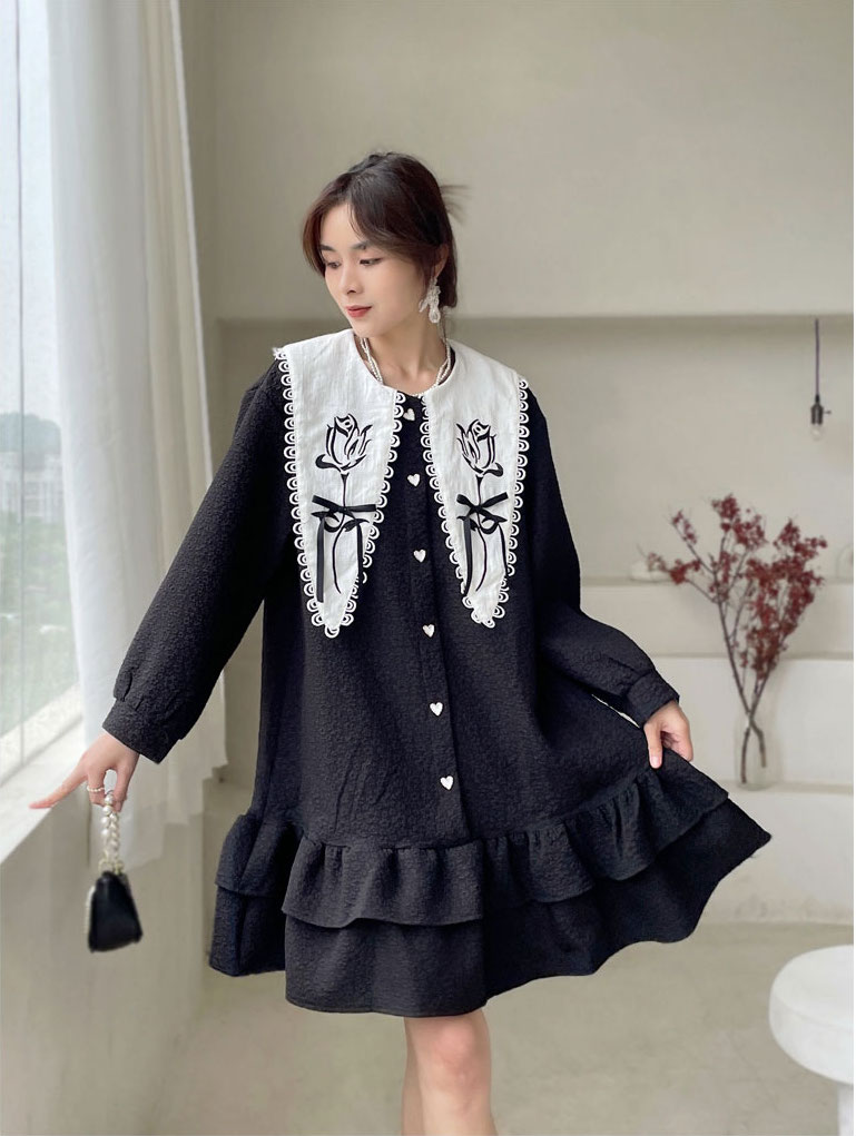 フラワードールカラーフリルワンピース フリルワンピース ティアードスカート ワンピース ドレス ブラ フラワードールカラーフリルワンピース フリルワンピース ティアードスカート ワンピース ドレス ブラ