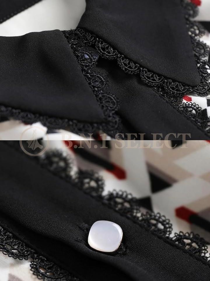 ワンピース モダン柄 Aライン きれいめ カジュアル 膝下 丈 春 夏 秋 レディース( ホワイト, M)