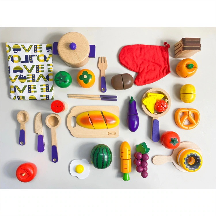 【急速出荷!】韓国の女の子カットフルーツおもちゃの子供用シミュレーションケーキカット木製のプレイハウスキッチン料理