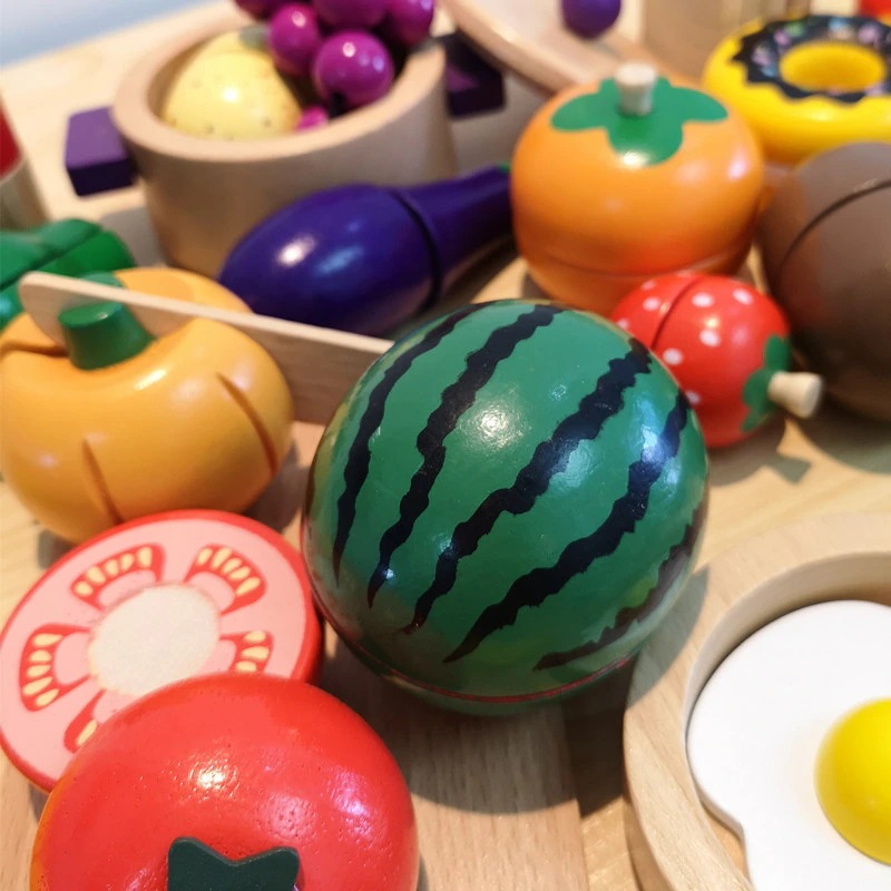 【急速出荷!】韓国の女の子カットフルーツおもちゃの子供用シミュレーションケーキカット木製のプレイハウスキッチン料理