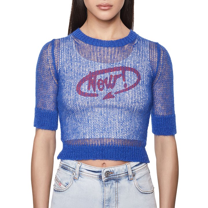 ニットレイヤードタンクトップ レディース M-ORANGE スリムフィット クロップド die-l-t-f4-653