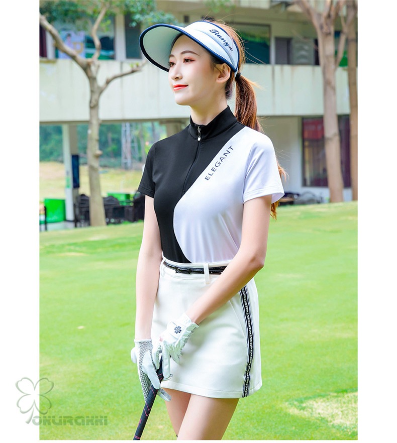 ゴルフ 半袖ポロシャツ ゴルフウェア 通気速幹 ストレッチ シャツ レディース ポロシャツ 春夏新作モデル2506gfshirt15