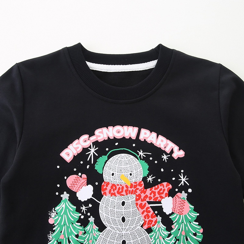 4クリスマス子供用スウェットシャツヨーロッパとアメリカンスタイルの秋の新しいスタイルの女の子トレーナーニットコットンラウンドネック長袖子供用トレーナー