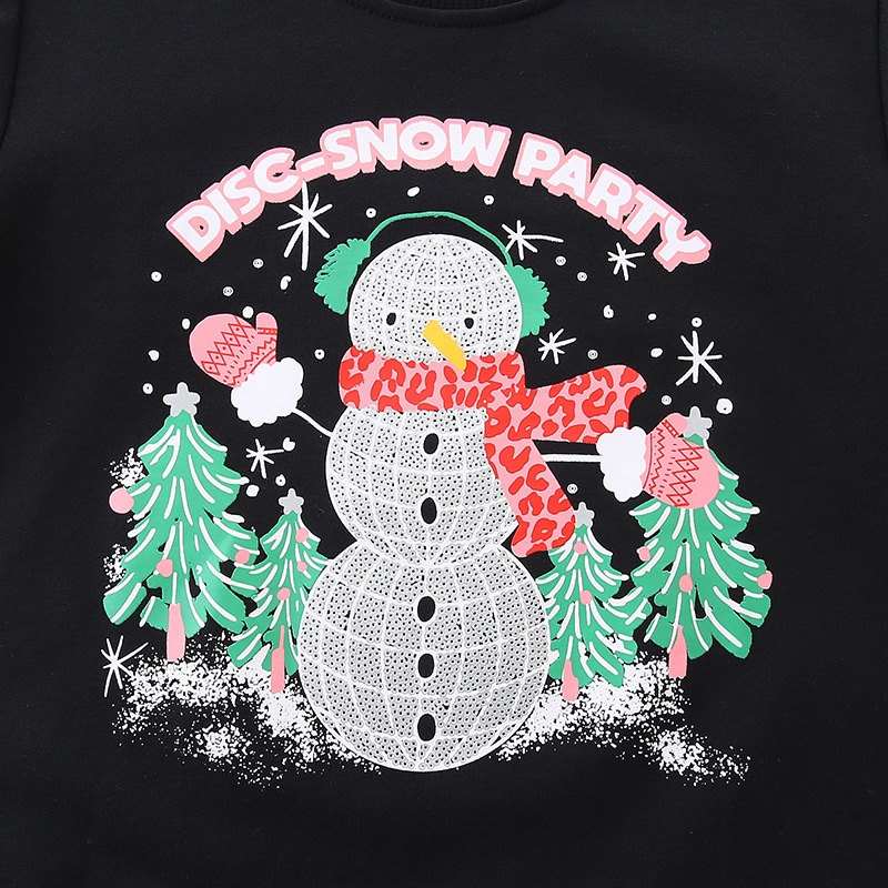 4クリスマス子供用スウェットシャツヨーロッパとアメリカンスタイルの秋の新しいスタイルの女の子トレーナーニットコットンラウンドネック長袖子供用トレーナー