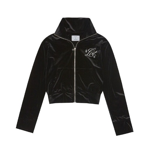 [TWICEナヨン着用] OW VELVET ZIP UP(BLACK)韓国ストリートファッション 韓国人気女性アイドル着用韓国ファッションスタイルの人気ブランドいるいファッションスタイル