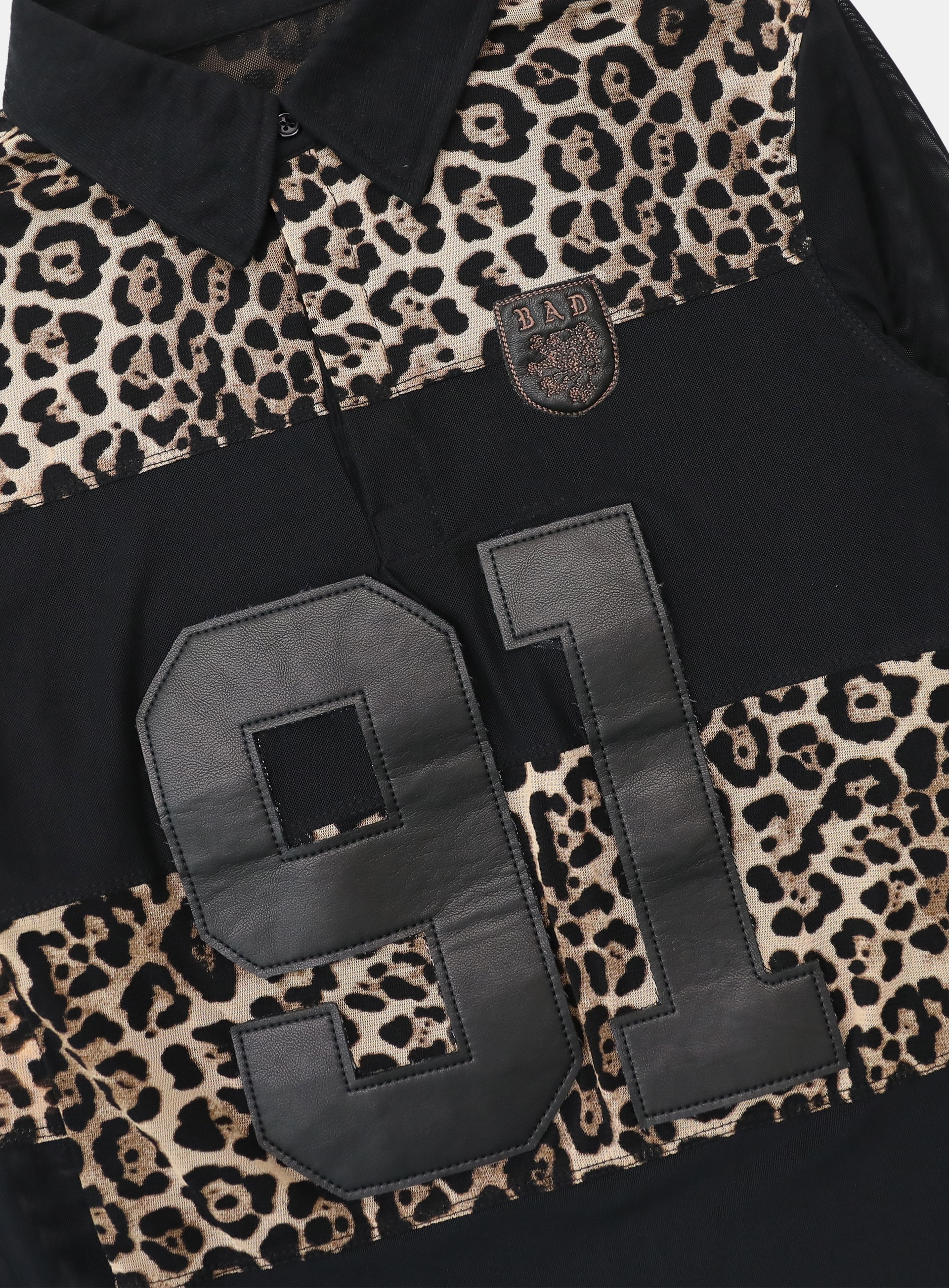 【BADBLOOD】 VINTAGE CLUB RUGBY SHIRT SLIM FIT : LEOPARD/BLACK 【BADBLOOD】 VINTAGE CLUB RUGBY SHIRT SLIM FIT : LEOPARD/BLACK