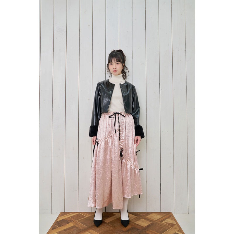 ノラリリーエル 【3カラー】ギャザーリボン Aライン スカート 224760078 ノラリリーエル 【3カラー】ギャザーリボン Aライン スカート 224760078