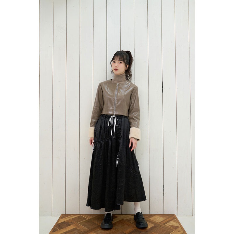 ノラリリーエル 【3カラー】ギャザーリボン Aライン スカート 224760078 ノラリリーエル 【3カラー】ギャザーリボン Aライン スカート 224760078