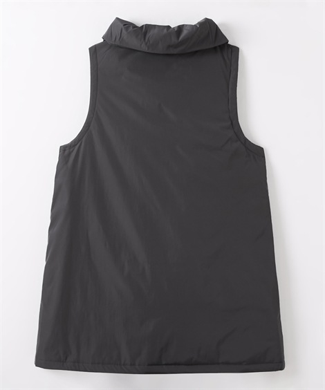 ベスト シニアファッション 襟風デザインポケット中綿入りベスト