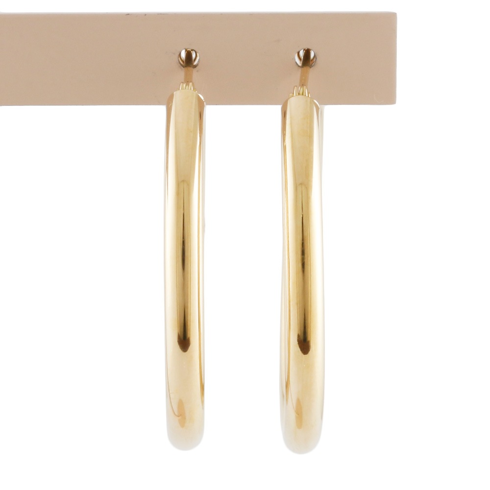 フープ パイプ リング 3×30 ピアス 18金 K18ゴールド 新品 フープ パイプ リング 3×30 ピアス 18金 K18ゴールド 新品