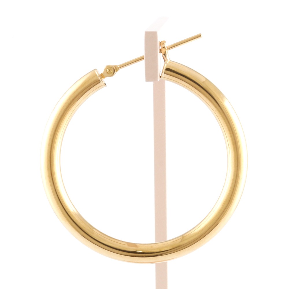 フープ パイプ リング 3×30 ピアス 18金 K18ゴールド 新品 フープ パイプ リング 3×30 ピアス 18金 K18ゴールド 新品