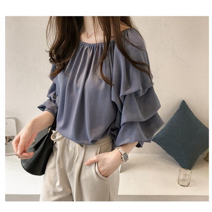 レディース トップス 長袖 シャツ ブラウス カットソー フレアー 体型カバー 着やせ カジュアル 上品 通勤 韓国風 大人 春夏 レディース トップス 長袖 シャツ ブラウス カットソー フレアー 体型カバー 着やせ カジュアル 上品 通勤 韓国風 大人 春夏