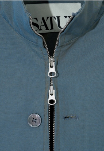 【SATUR】 LECCE TWO TONE ZIP UP JACKET : EMERALD BLUE