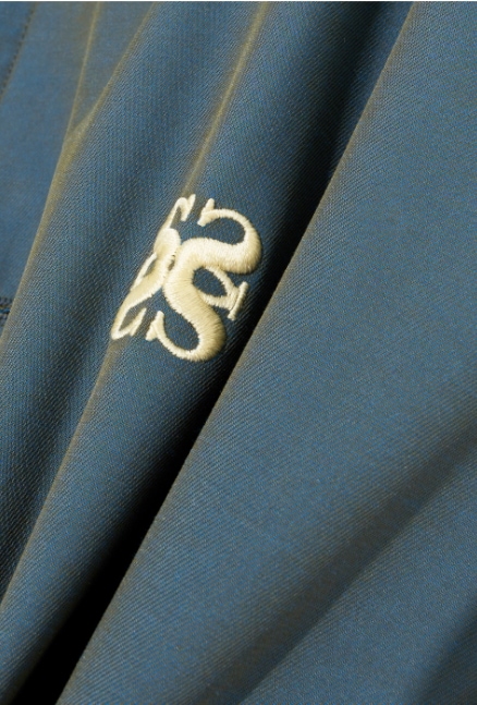 【SATUR】 LECCE TWO TONE ZIP UP JACKET : EMERALD BLUE