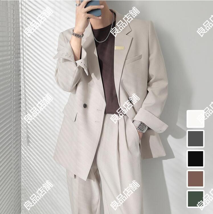 再入荷品「5color」Ｍ-4XL メンズスーツ カジュアルスーツ ゆったり メンズ スーツ 2ピーススーツ リクルートスーツ ビジネススーツ 無地 グリーン パンツスーツ ブラック セットアップ 2