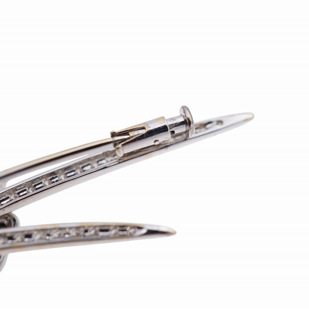 新品同様 バタフライモチーフ ダイヤ/ブラックダイヤ 1.98ct ブローチ K18ホワイトゴールド/ダイヤモンド/ブラックダイヤモンド ホワイトゴールド 1574【中古】 レディース