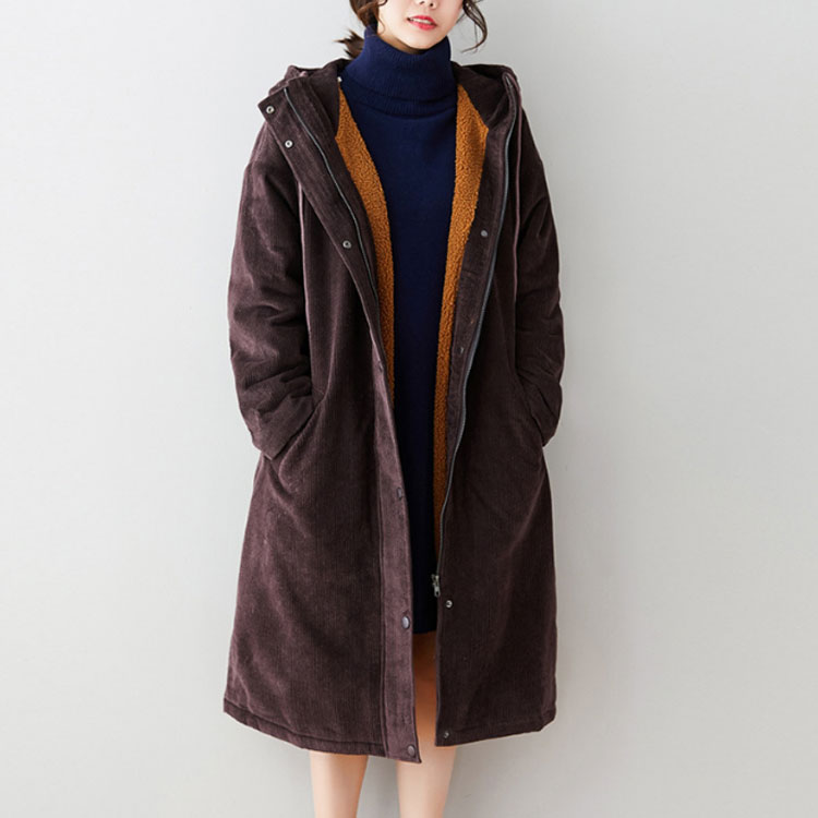 ロングコート膝下丈レディースコーデュロイコート裏ボア春冬アウターフード付きボリュームネックボアジャケットボアコート裏起毛もこもこふわふわ厚防寒保温ゆったり大人可愛い304050