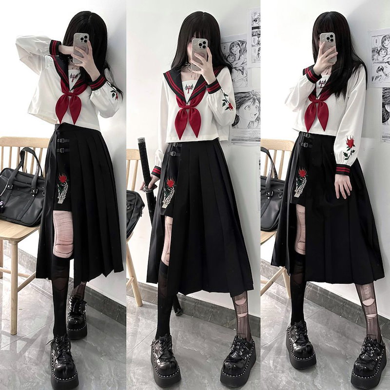 セーラー服 パーティー コスプレ 悪魔 化け物 変装 学園祭 クリスマス 仮装 赤 衣装 お化け セーラー服 パーティー コスプレ 悪魔 化け物 変装 学園祭 クリスマス 仮装 赤 衣装 お化け