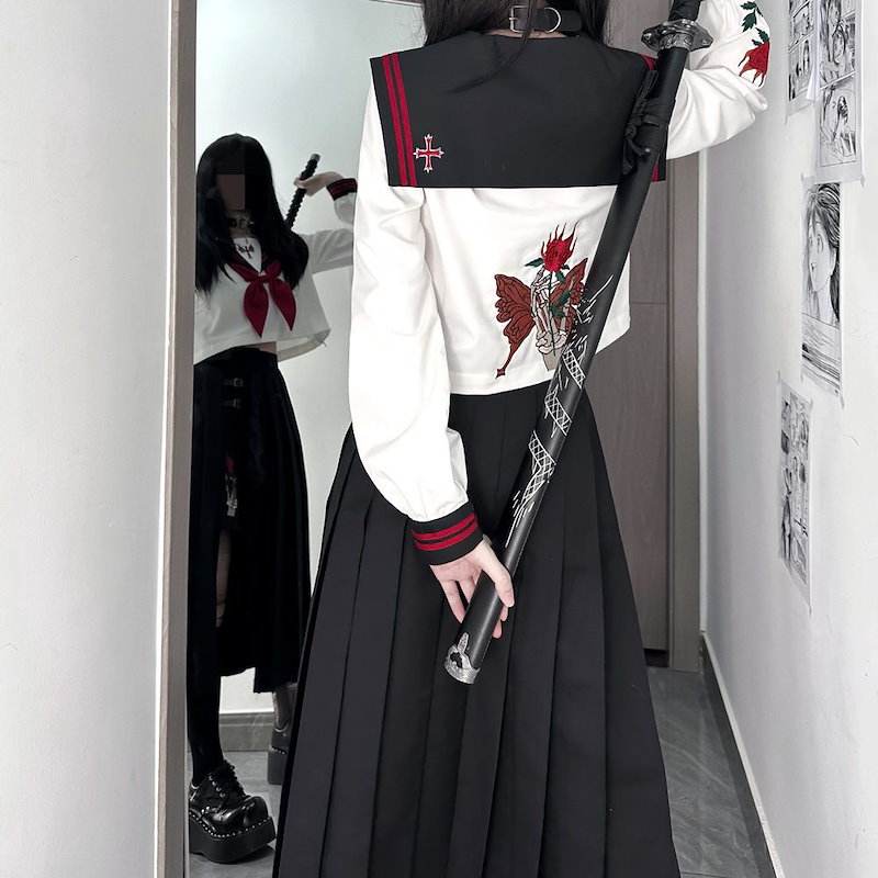 セーラー服 パーティー コスプレ 悪魔 化け物 変装 学園祭 クリスマス 仮装 赤 衣装 お化け セーラー服 パーティー コスプレ 悪魔 化け物 変装 学園祭 クリスマス 仮装 赤 衣装 お化け