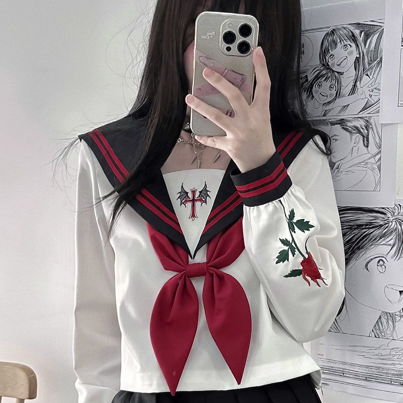 セーラー服 パーティー コスプレ 悪魔 化け物 変装 学園祭 クリスマス 仮装 赤 衣装 お化け セーラー服 パーティー コスプレ 悪魔 化け物 変装 学園祭 クリスマス 仮装 赤 衣装 お化け