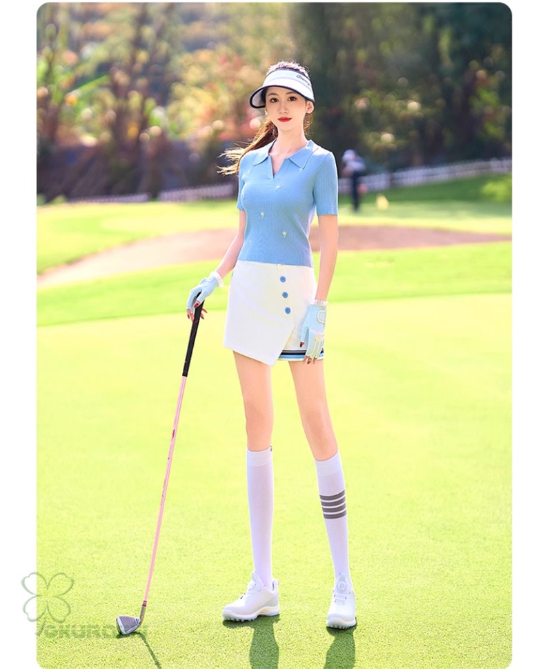 レディース ゴルフ ニット 半袖Tシャツ Vネック ハイウエスト ストレッチ スリム効果 スポーツトップス2506gfshirt10 レディース ゴルフ ニット 半袖Tシャツ Vネック ハイウエスト ストレッチ スリム効果 スポーツトップス2506gfshirt10