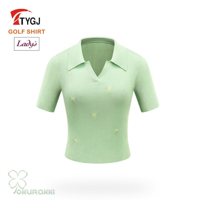 レディース ゴルフ ニット 半袖Tシャツ Vネック ハイウエスト ストレッチ スリム効果 スポーツトップス2506gfshirt10 レディース ゴルフ ニット 半袖Tシャツ Vネック ハイウエスト ストレッチ スリム効果 スポーツトップス2506gfshirt10