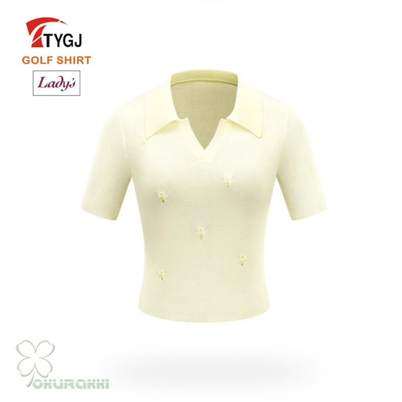 レディース ゴルフ ニット 半袖Tシャツ Vネック ハイウエスト ストレッチ スリム効果 スポーツトップス2506gfshirt10 レディース ゴルフ ニット 半袖Tシャツ Vネック ハイウエスト ストレッチ スリム効果 スポーツトップス2506gfshirt10