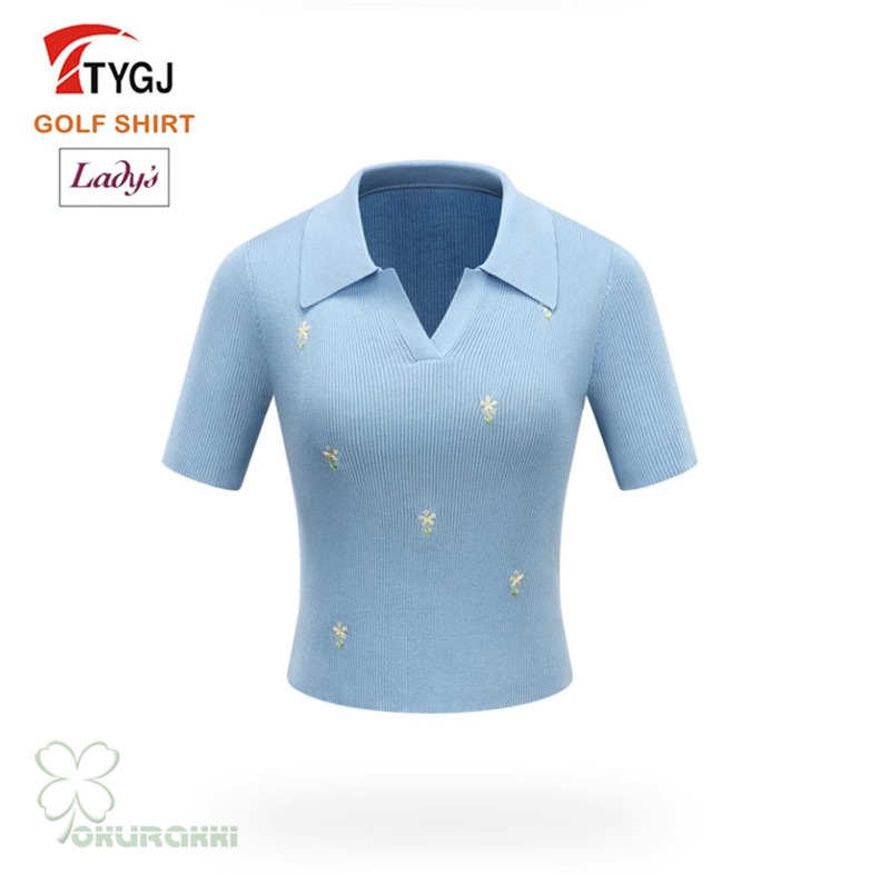 レディース ゴルフ ニット 半袖Tシャツ Vネック ハイウエスト ストレッチ スリム効果 スポーツトップス2506gfshirt10 レディース ゴルフ ニット 半袖Tシャツ Vネック ハイウエスト ストレッチ スリム効果 スポーツトップス2506gfshirt10