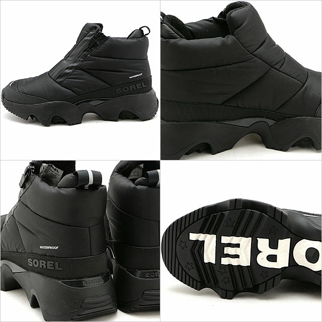 ブーツ キネティックインパクトパフィージップ ウォータープルーフ [NL5044-011] レディース 靴 防水 スノーブーツ ウィンターブーツ Black/Sea-Salt