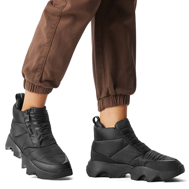 ブーツ キネティックインパクトパフィージップ ウォータープルーフ [NL5044-011] レディース 靴 防水 スノーブーツ ウィンターブーツ Black/Sea-Salt