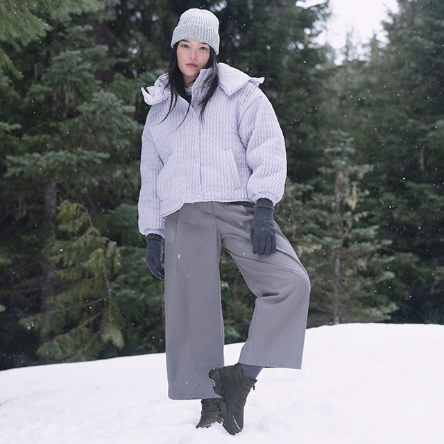 ブーツ キネティックインパクトパフィージップ ウォータープルーフ [NL5044-011] レディース 靴 防水 スノーブーツ ウィンターブーツ Black/Sea-Salt