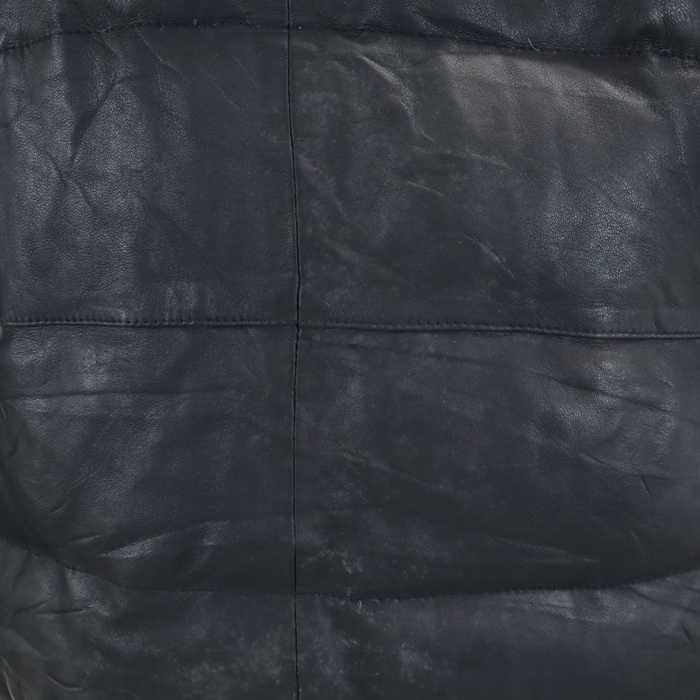 6251030 羊革 レザー ダウンジャケット S 濃紺 レディース 6251030 羊革 レザー ダウンジャケット S 濃紺 レディース